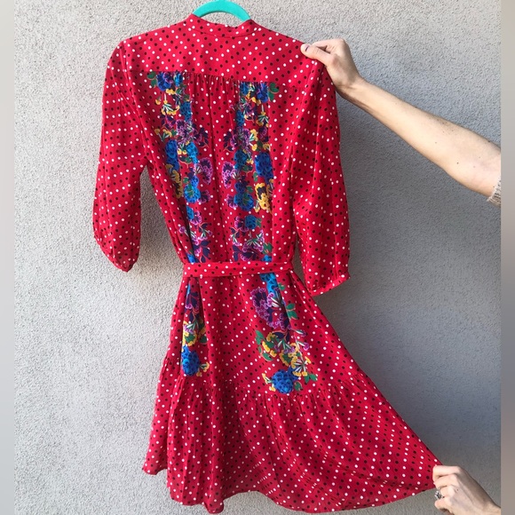 Saloni Women's Saloni Scarlet Tyra Button Down Silk Shirt Dress Size 6 - Picture 7 of 15